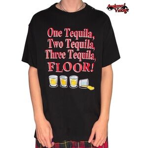 Vintage Y2K funny tequila black tee size XL